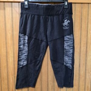 Beverly Hills Polo Club Capri Leggings Black Activewear Cropped‎ Pants Size M